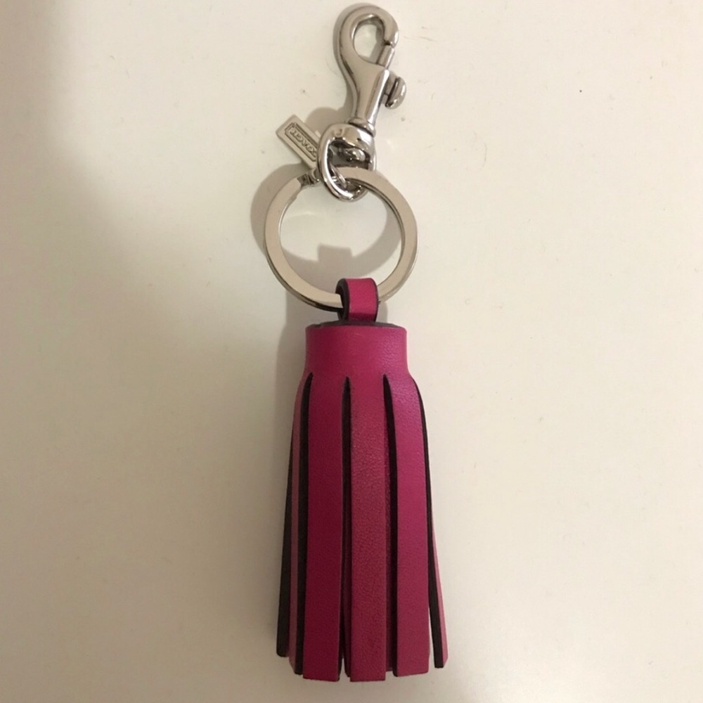 Coach Pink tassel keychain